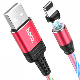 Кабель Hoco U90 ingenious streamer charging cable Lightning кабель магнитный (Red)