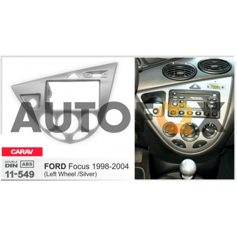 Carav 11-549: 2 DIN / 173 x 98 mm / 178 x 102 mm / FORD Focus 1998-2004 серебро