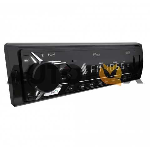 FIVE F34W 1din ресивер 24V!/белая/BT/USB/SD/FM/AUX/MP3/4*45/фикс.панель