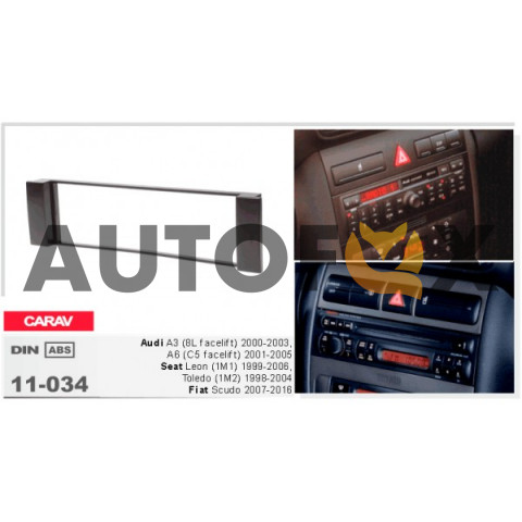 Carav 11-034: 1 DIN / 182 x 53 mm / AUDI A3 (8L) 2000-2003, A6 (4B) 2001-2005 / SEAT Toledo, Leon 19